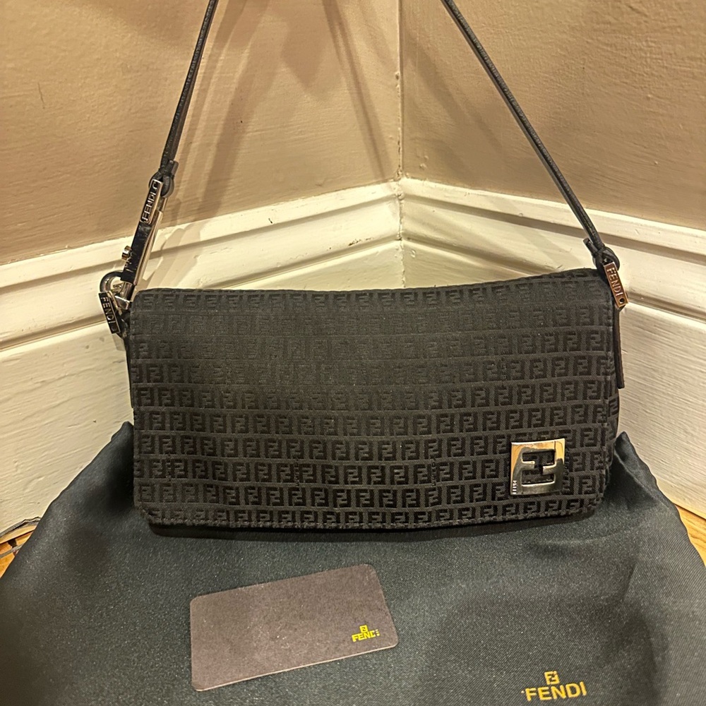 Authentic FENDI Mini Zucchino Shoulder Bag - Pristine Condition